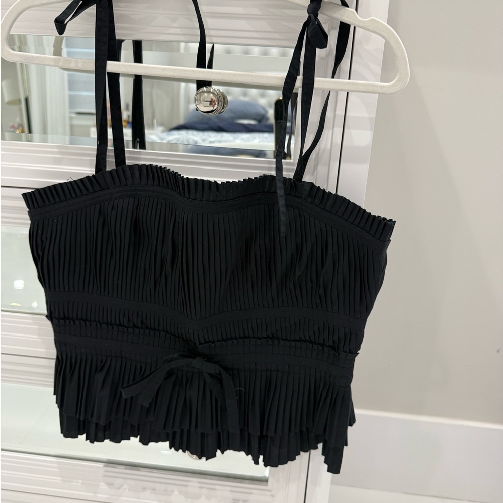 Ulla Johnson Black Pleated Top - Picture 2 of 4